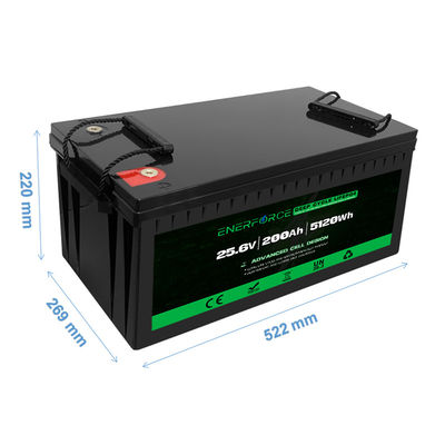 LFP 24v 200ah Lifepo4 Batería Negro Para electrodomésticos Sistema de almacenamiento de energía solar