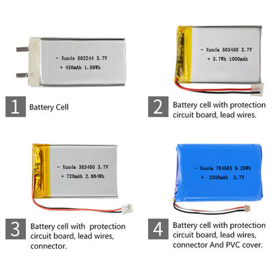 Batería recargable de litio polimérico personalizada 3.7V 8mAh - 20000mAh Capacidad