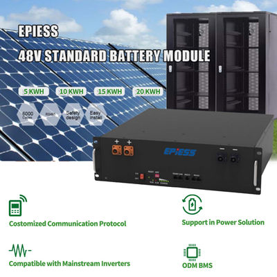 51.2V 5.12KWh 48 Volt Batería de iones de litio Pack Rack montado para el almacenamiento de energía