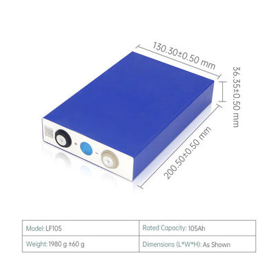 EVE 1.98kg 105AH 3.2 V LiFePO4 Celular de batería prismática de grado A para energía solar