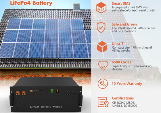 Batería de iones de litio 48V 100ah 6500 Ciclo para almacenamiento de energía en el hogar
