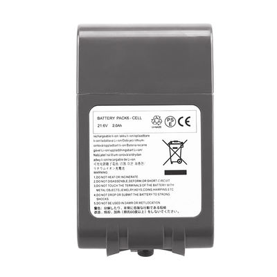 21.6v 2000mah Dyson V6 Batería de reemplazo de aspiradora 2.0ah Batería de iones de li