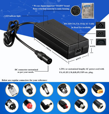 Accesorios de baterías de litio OEM 8S 29.2V 10A 12A 13A 14A Cargador de baterías para motocicletas