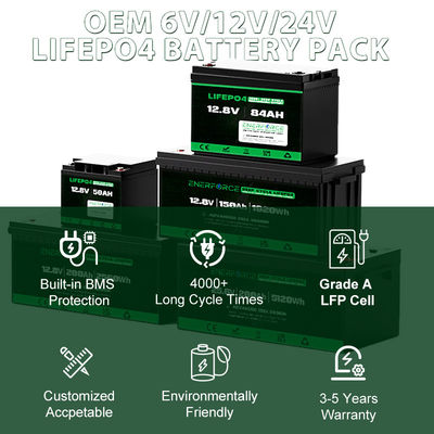 12.8V 100Ah LiFePO4 Batería Enerforce OEM Larga vida útil para sistemas solares y de respaldo