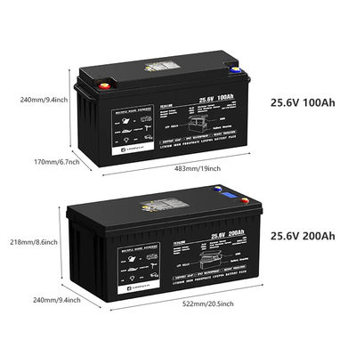 12v 24v 100ah 120ah 200ah 300ah Lifepo4 Bluetooth Batería de fosfato de hierro Batería de 100 Kwh Litio con Bluetooth