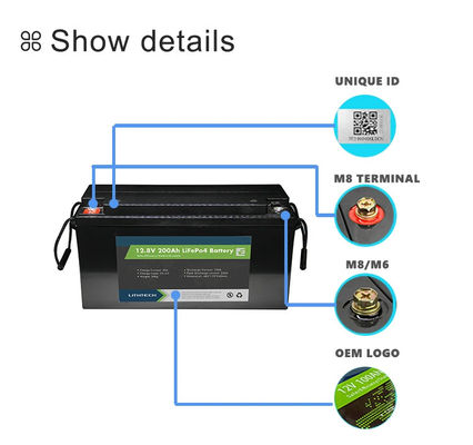 12v 24v 100ah 120ah 200ah 300ah Lifepo4 Bluetooth Batería de fosfato de hierro Batería de 100 Kwh Litio con Bluetooth