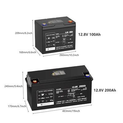 12v 24v 100ah 120ah 200ah 300ah Lifepo4 Bluetooth Batería de fosfato de hierro Batería de 100 Kwh Litio con Bluetooth